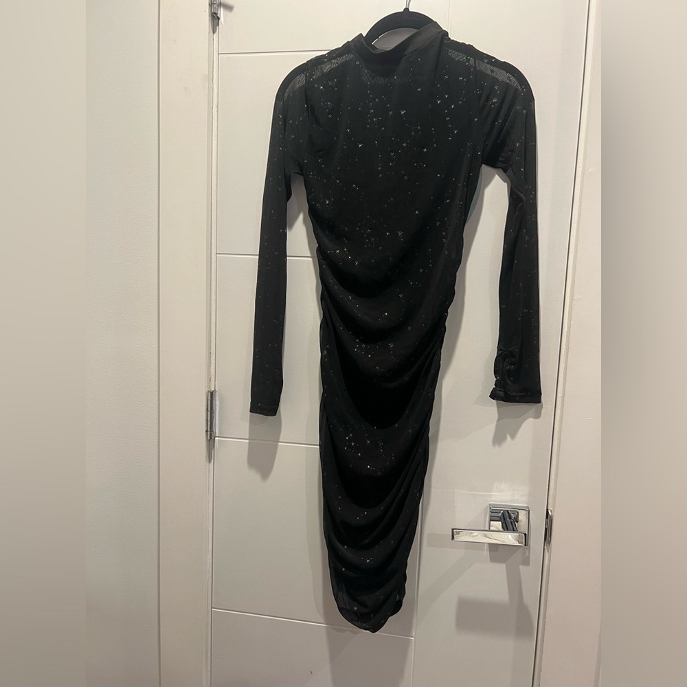 Sheer Long Sleeve Midi Dress